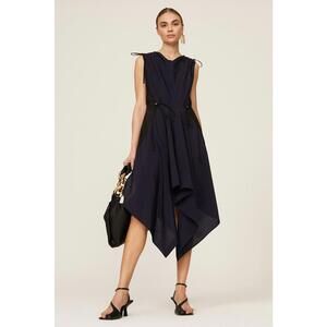 JW Anderson Blue Paneled Dress Size 4 with Holes and Light Fabric/Lints